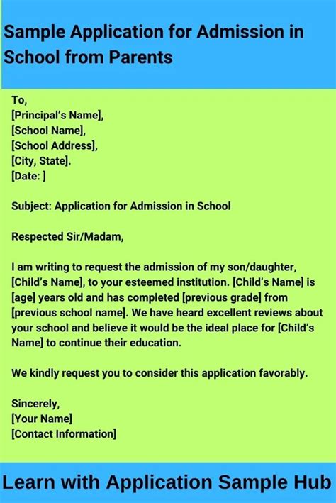 Application for Admission and .
